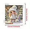 Schneemann-M&auml;dchen speziell geformtes 5D-DIY-Teilbohrer-Diamantkunst-Kit Geschenk 30x30cm