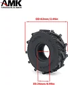 AMK 4Pcs 1.0" Rubber Mud Off Road Tires 24x62x20mm for 1/24 RC Crawler Car Axial SCX24 Gladiator Deadbolt 1/18 TRX4M (4PCS)