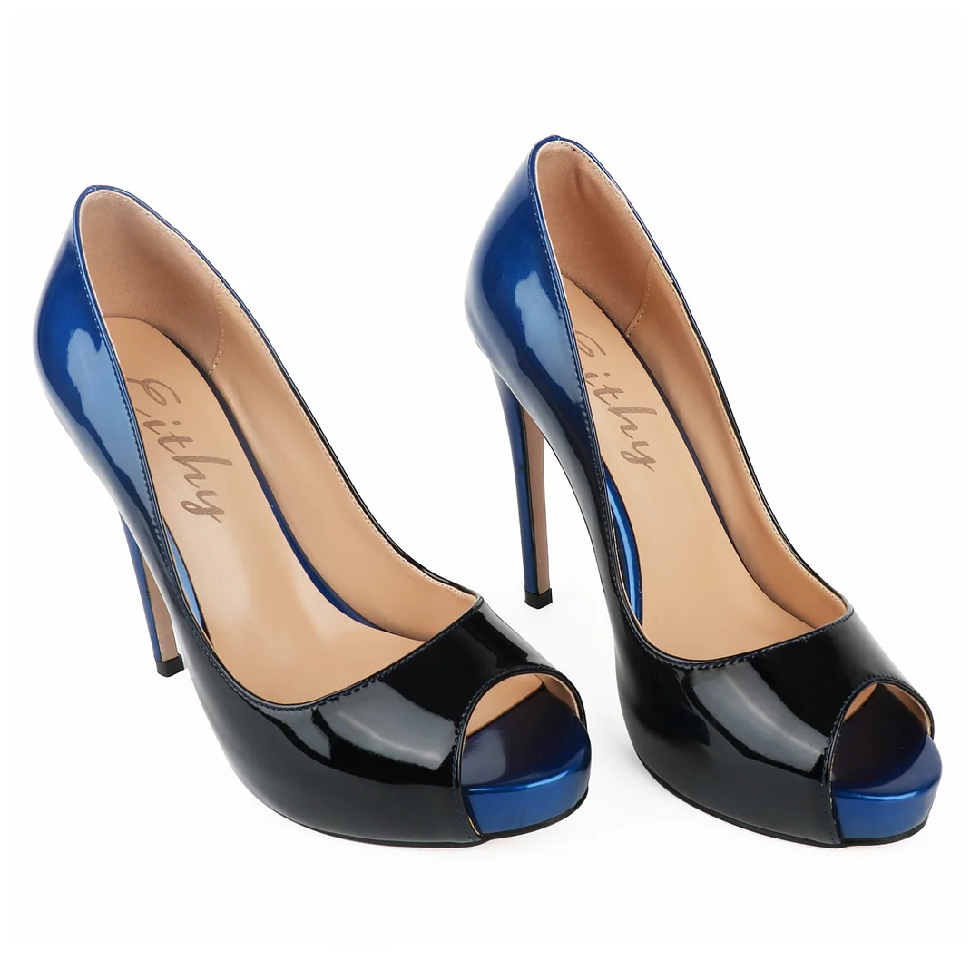 4.72'' Women's Platforms Heels Party Wedding Gradient Pumps-MERUMOTE