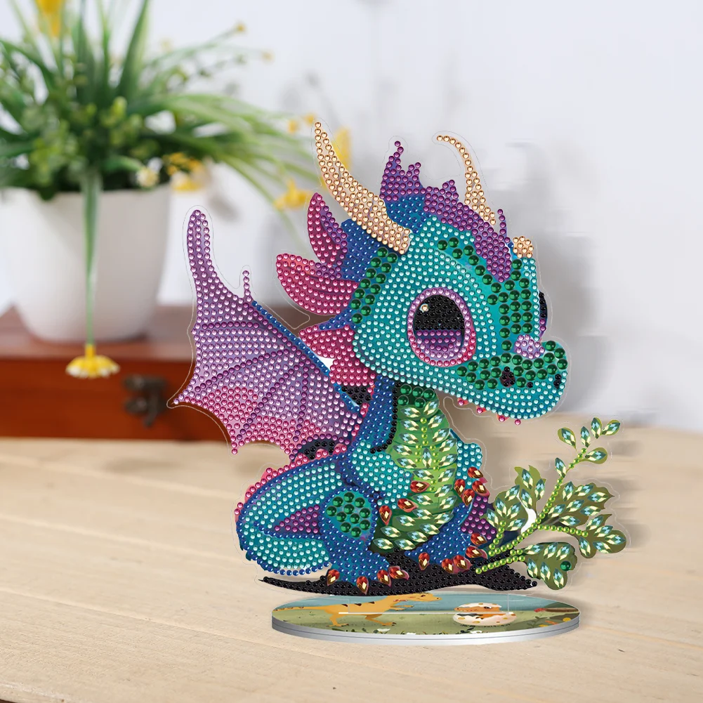 DIY Crystal Diamond Ornament Handmade Dragon Art Craft Acrylic Kids Gift (#5)