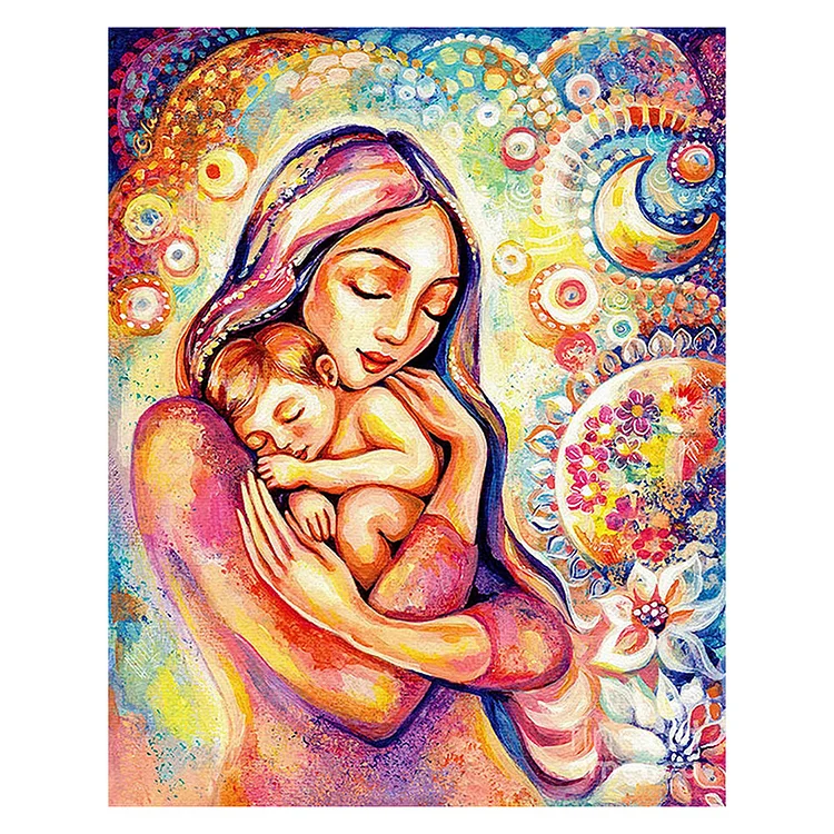 DIY - Sleep Mom Baby 11CT Stamped Cross Stitch 50*40CM