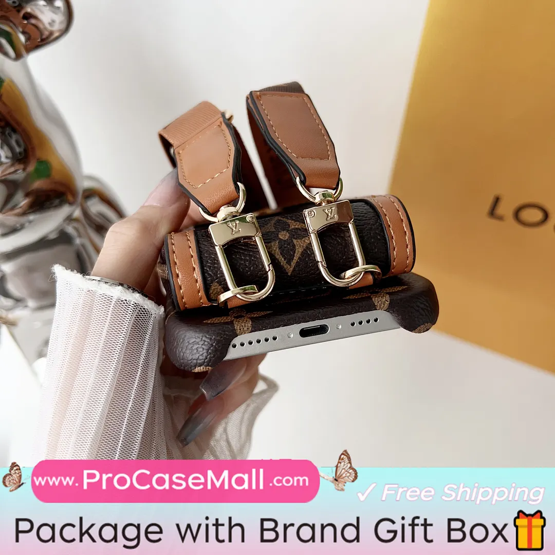 LV Monogram Canvas Wallet Crossbody Apple iPhone Case