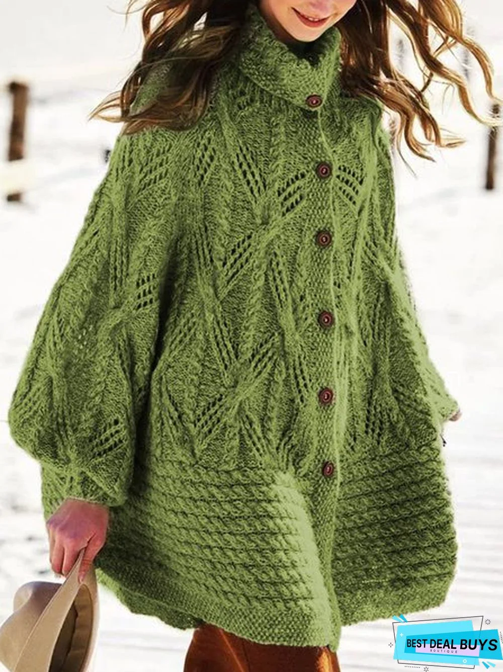 Sweater Vintage Cotton Knitted Sweater coat