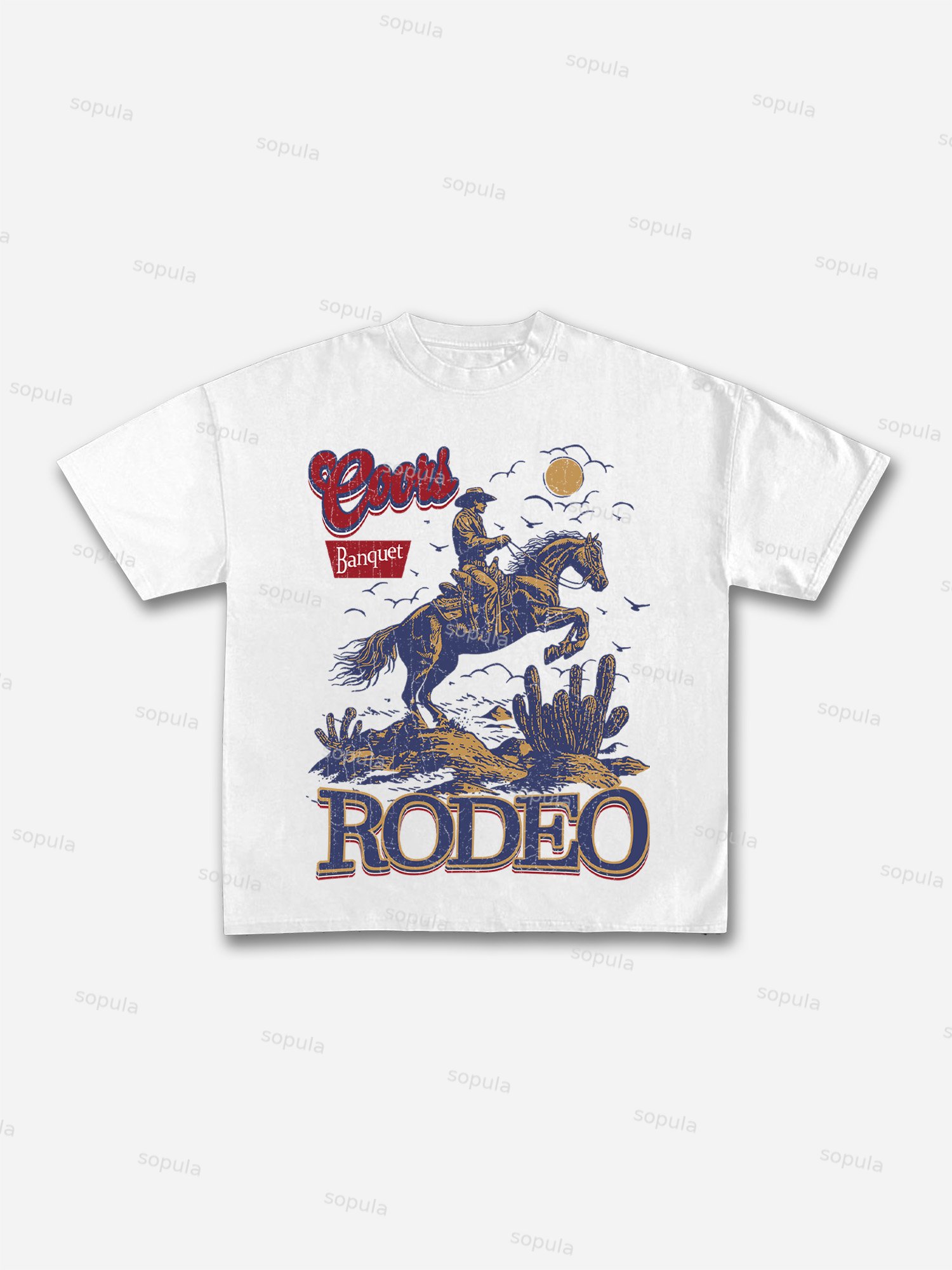 Coors Banquet Rodeo Print Cotton T-shirt - Sopula｜Premium Graphic Tees & Graphic Clothing