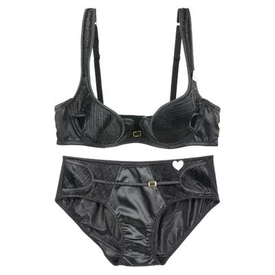 Wriufred Sexy classic thin cotton thread molded cup bra panties set ladies plus size underwire push up women lingerie set