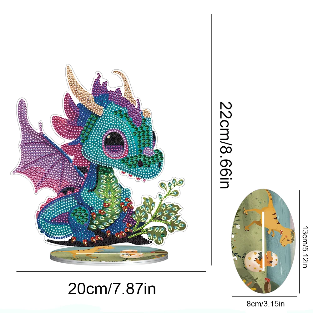 DIY Crystal Diamond Ornament Handmade Dragon Art Craft Acrylic Kids Gift (#5)