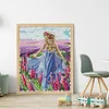 Lavender Girl - 16CT Stamped Cross Stitch 25*30cm/9.84*11.81in