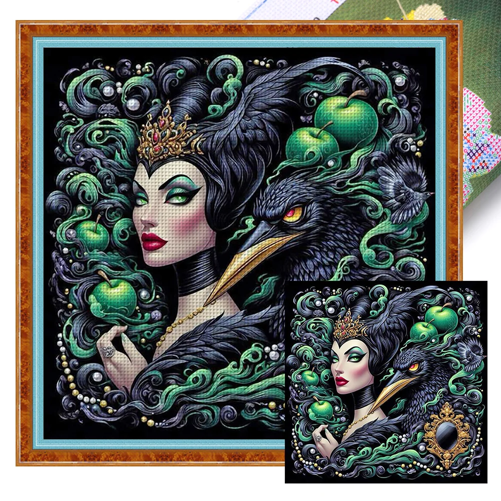 11CT Full Stamped Cross Stitch - Maleficent(Canvas|45*45cm)