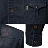 Gioiacombo&trade;   Camicia in denim da uomo con tasche a maniche lunghe