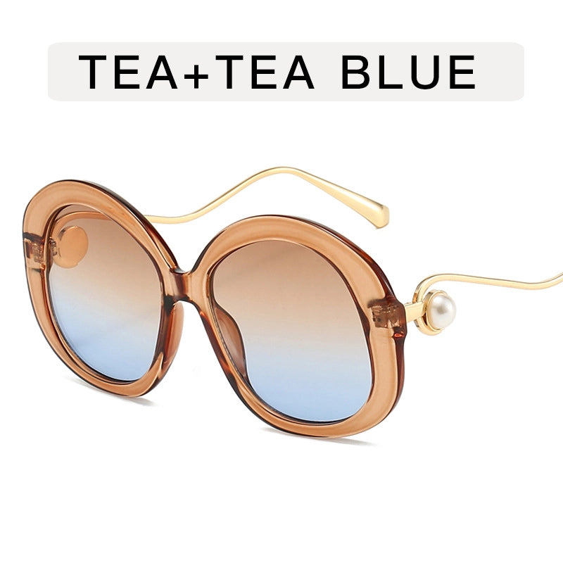 Vacation Minimalist Color Block Ac Round Frame Full Frame Women’s Sunglasses