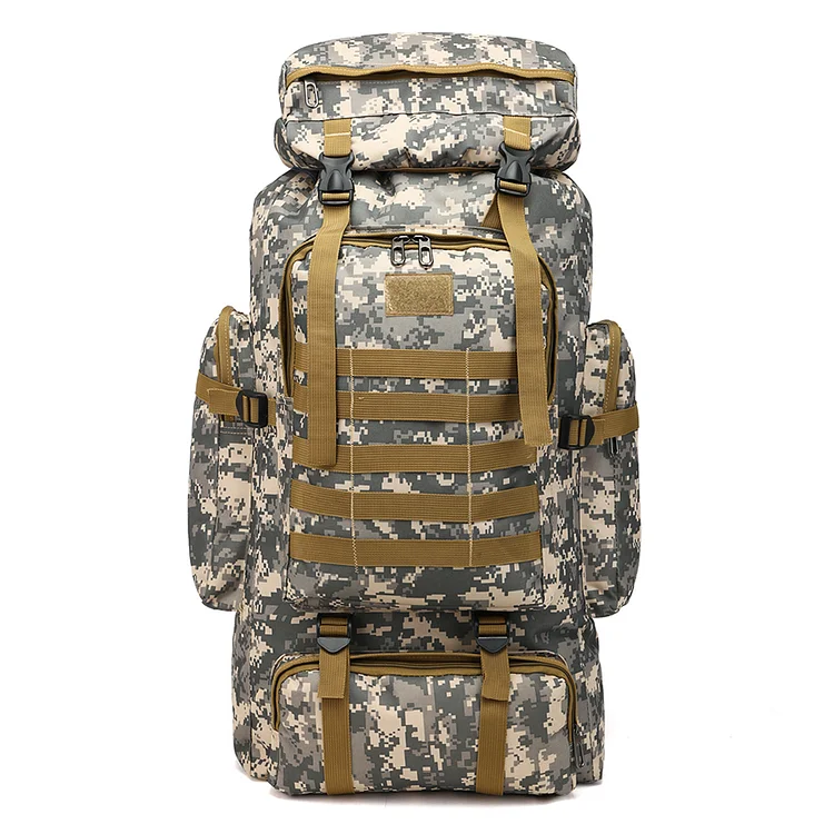 Waterproof 80L Backpack Training Camp Trekking Molle Bag (City Camouflage)
