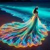 (Multi-Style) Beach Dress Girl-11CT Stamped Cross Stitch 45*45cm