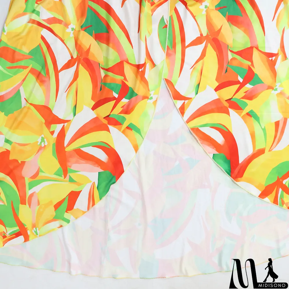 MidiSono - Sexy v-neck sling irregular print summer fashion dress