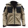 Breathable Warm Winter Soft Shell Jacket Autumn and Winter Wool Hooded Wear-Resistant Jacket Windproof and Waterproof