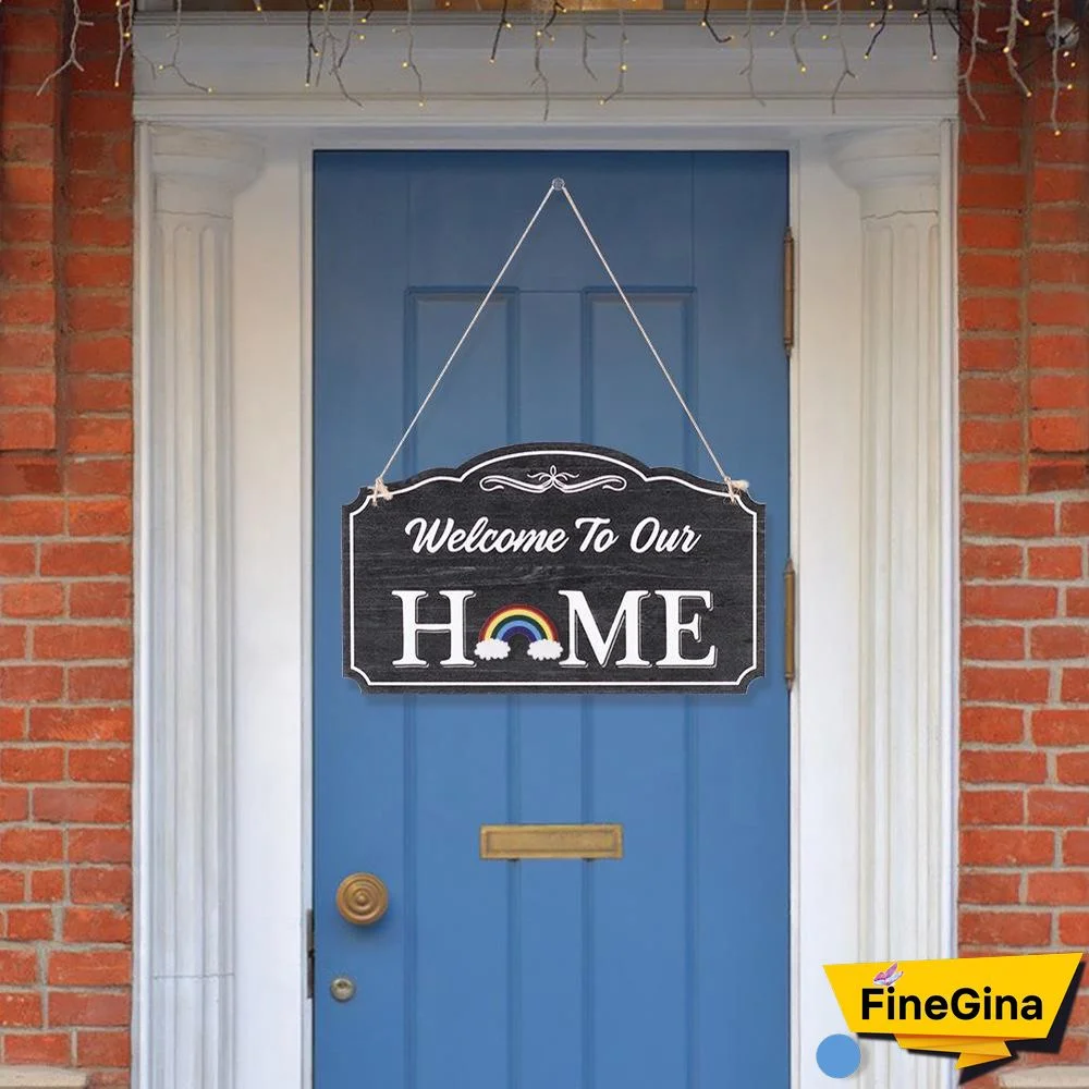 Welcome To Our HOME - Interchangeable Wooden Sign