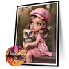 Diamond Painting -DIY Round Drill Girl with Pet Character(35x45 CM)