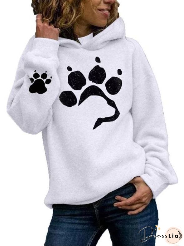 Cute Paw Printed Jumper Hoodie for Women