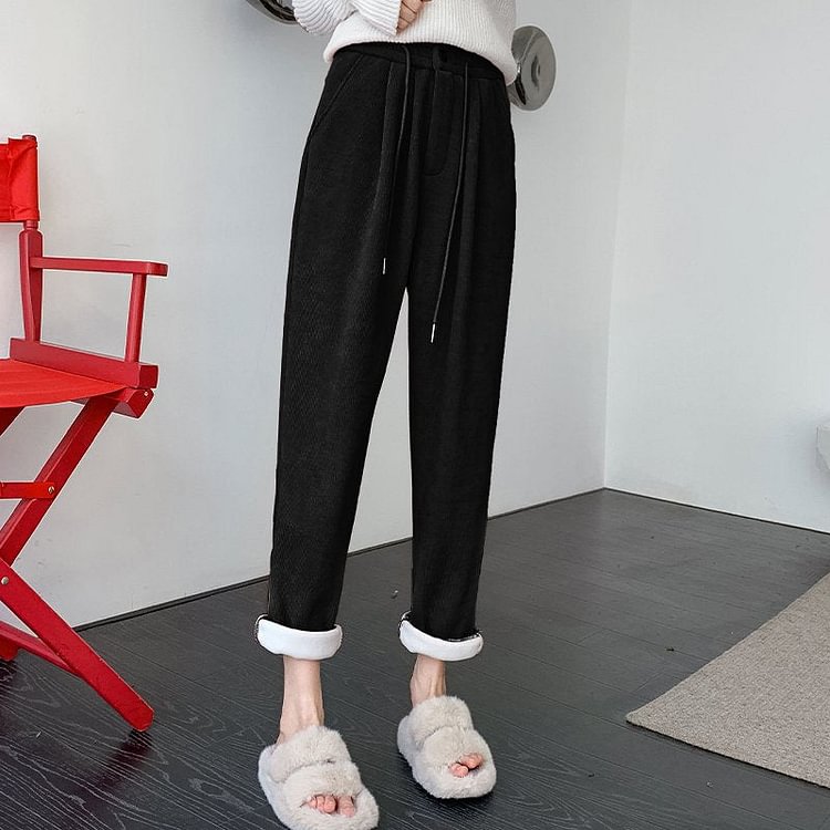 Shift Drawstring Corduroy Pants QueenFunky