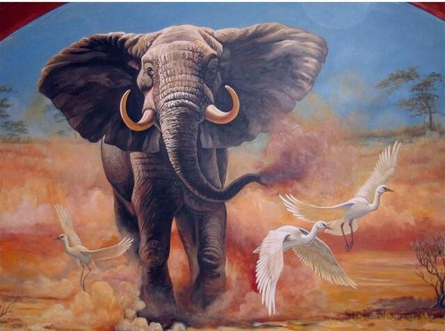 

African Bull Elephant – Paint By Numbers - 40*50CM, 501 Original