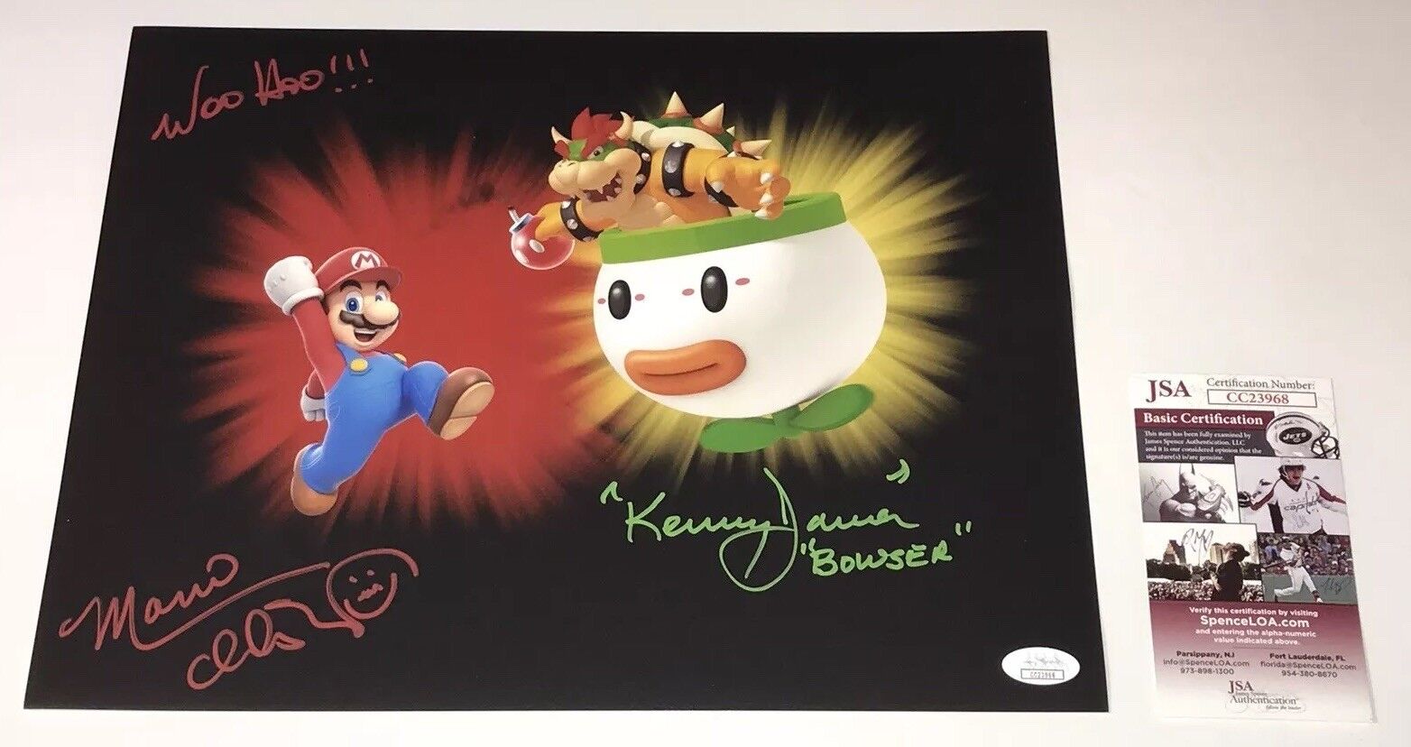 CHARLES MARTINET & KENNY JAMES Signed 11x14 Nintendo Super Mario Photo Poster painting JSA COA