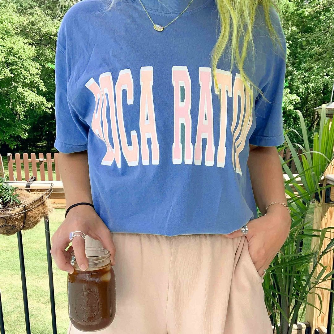 Women's Boca Raton Print Cotton Oversized T-Shirt