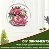 Kit d&rsquo;ornement solaire en diamant tasse &agrave; th&eacute; fleur en acrylique rond 7,87x7,87 pouces