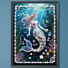Blaue Meerjungfrau DIY, teilweise Diamantperlen-Malerei-Kunstsets 30x40 cm Spezialform Perlengem&auml;lde Bildkunsthandwerk f&uuml;r Wanddekoration zu Hause