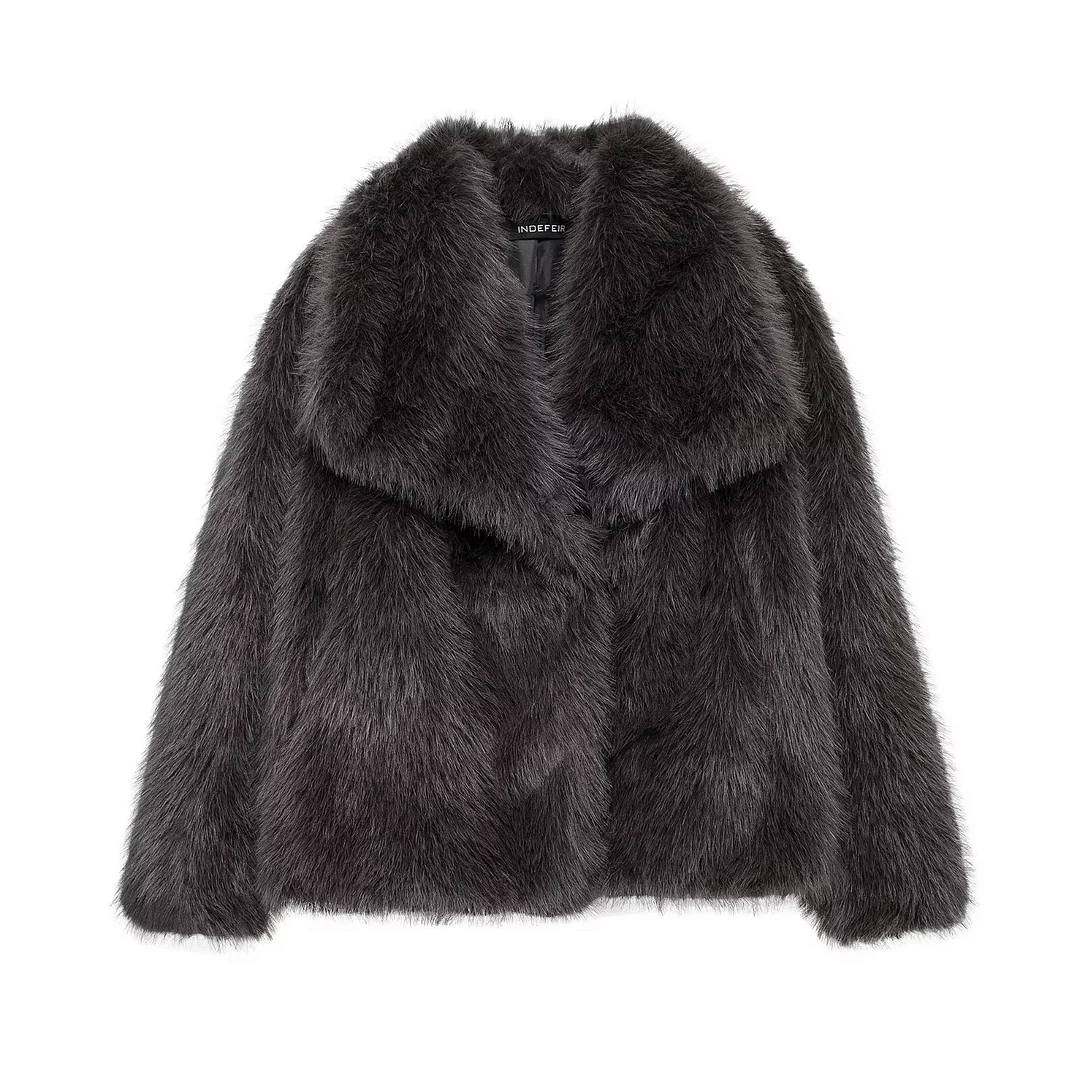 Nigikala Nigikala Women's Winter Fashion Temperament Style Wind Artificial Fur Coat D69352