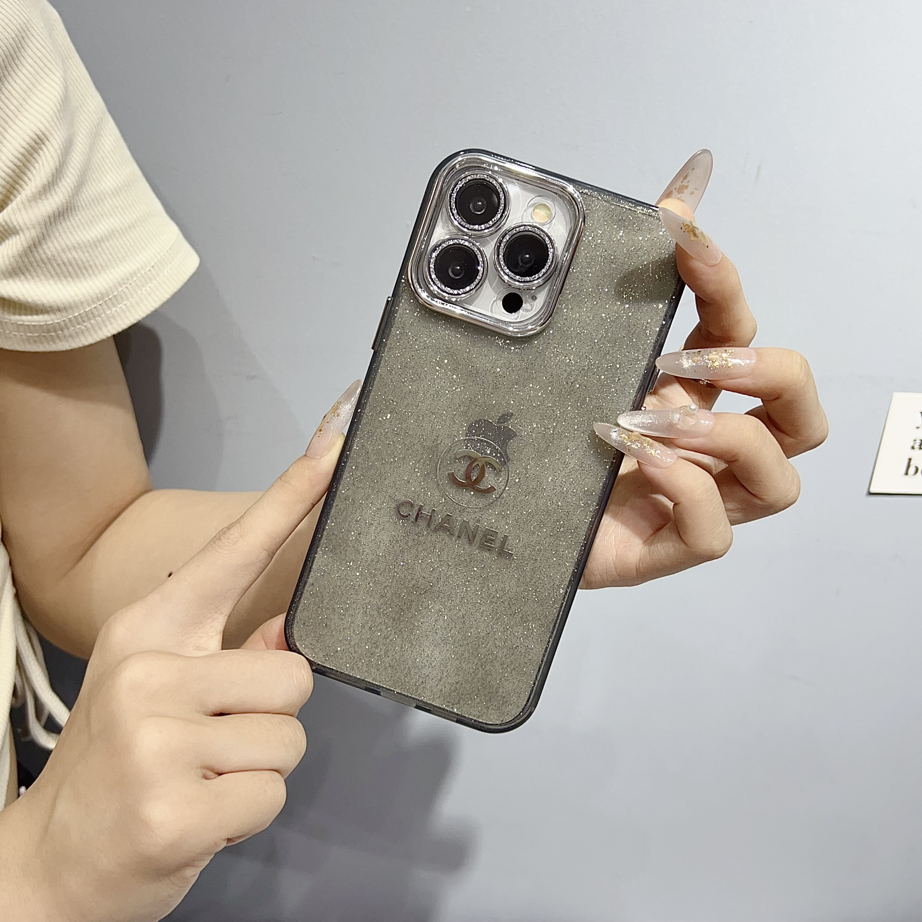 Chanel Exquisite Electroplated Glitter Transparent TPU Apple iPhone Case