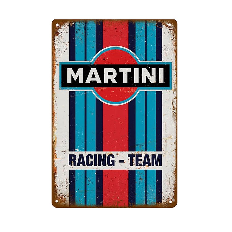 Équipe de course Motor Martini - Enseigne Vintage Métallique/Enseignes en bois - 20*30cm/30*40cm