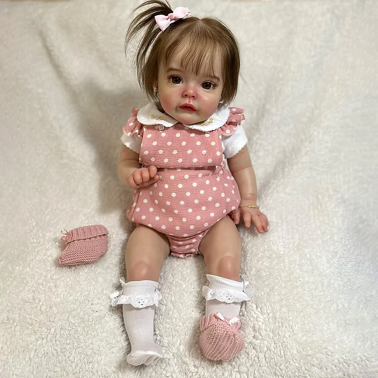  17"&22" Silicone Vinyl Lifelike Eyes Opened Cute Reborn Baby Toddler Girl Doll Destiny With Posable and Chubby Limbs - Reborndollsshop®-Reborndollsshop®