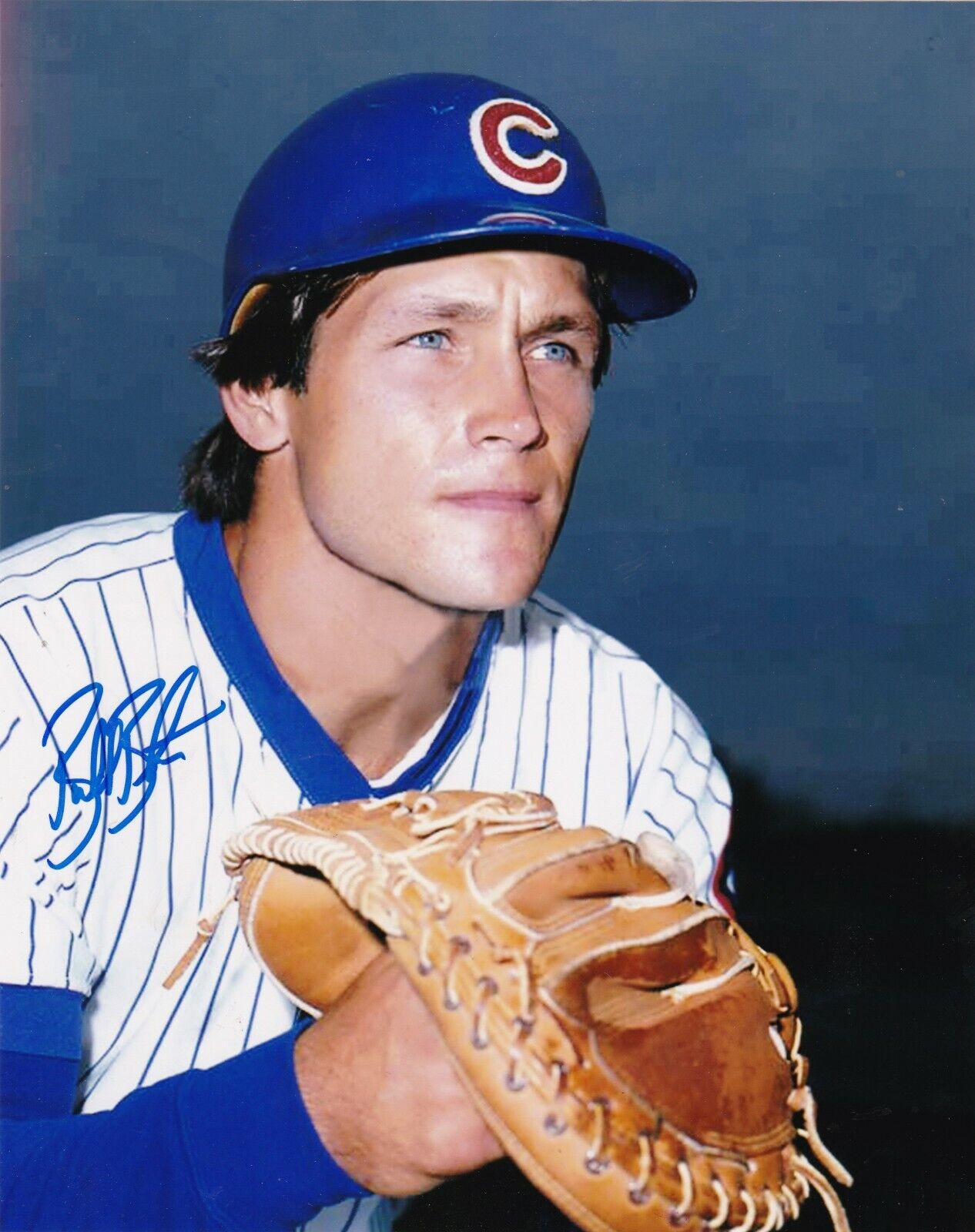 BUTCH BENTON CHICAGO CUBS ACTION SIGNED 8x10