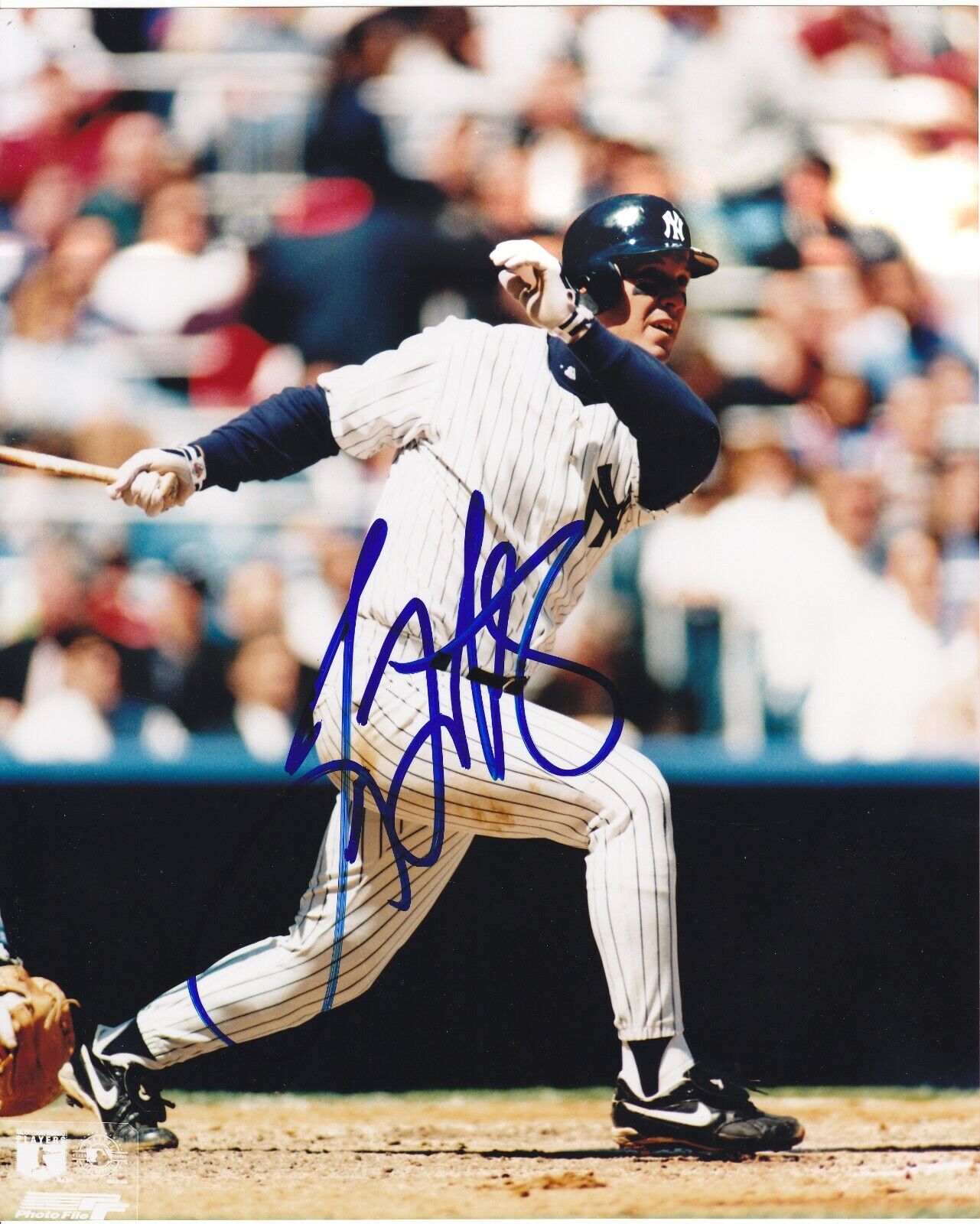 Baseball TINO MARTINEZ Signed New York Yankees Colour Photo Poster painting