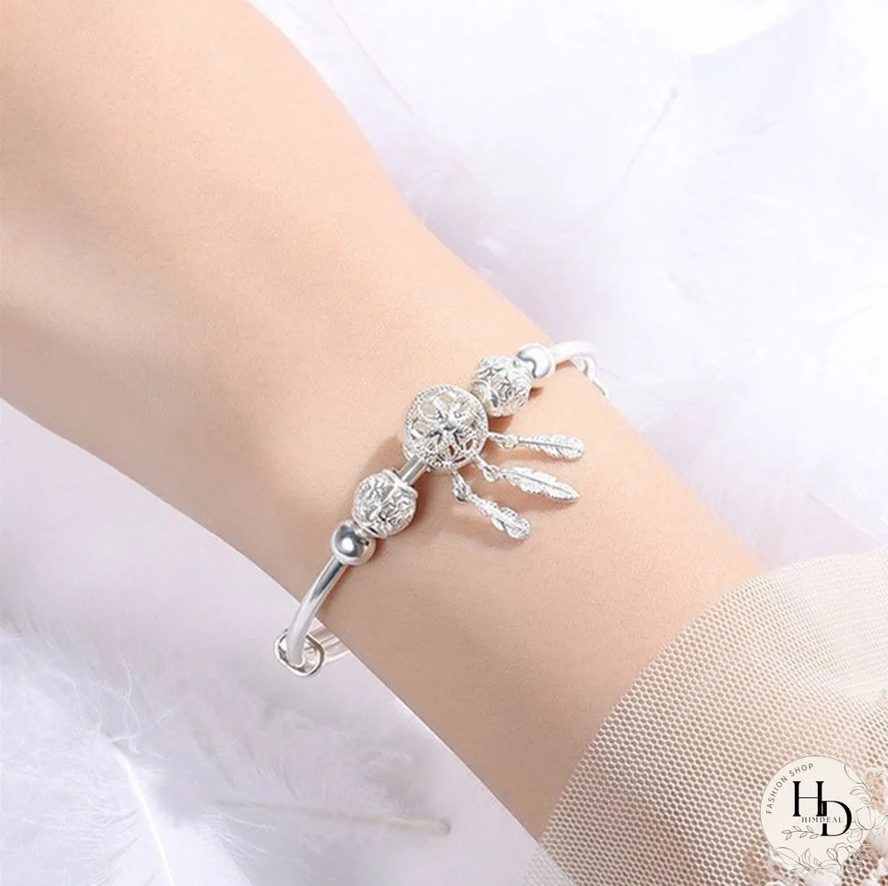 925 Sterling Silver Charm Bracelet Women Dream catcher Bracelet Silver Jewelry Accessories