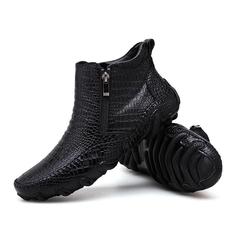 2021 Winter High Quality Leather Men Boots Winter Waterproof Ankle Boots Plush Warm Boots Outdoor Working Snow Boots Men Shoes
