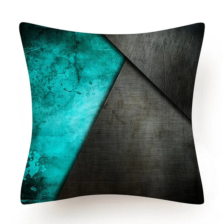 Teal Blue Green Geometric Pillow Cover Sofa Cushion Bed Butterfly Pillow Cover Home Decoration Car Cushion Pillow Cover