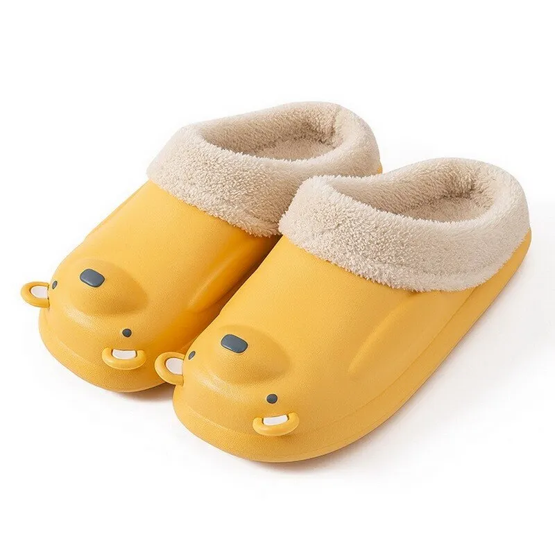 Winter Shoes For Woman Men's Slippers Plush Warm Fur Slippers Clogs Lovers Home Slippers Shoes For Female Mules Women's 2021