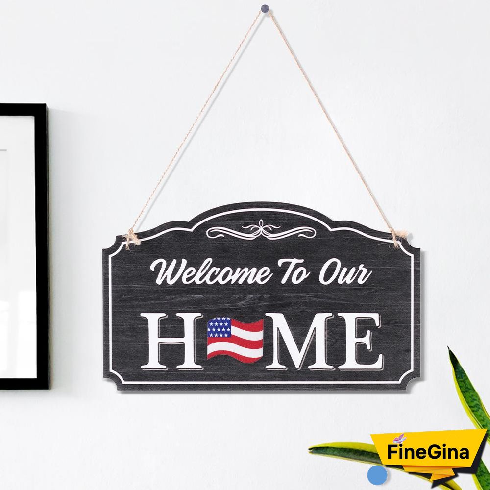 Welcome To Our HOME - Interchangeable Wooden Sign