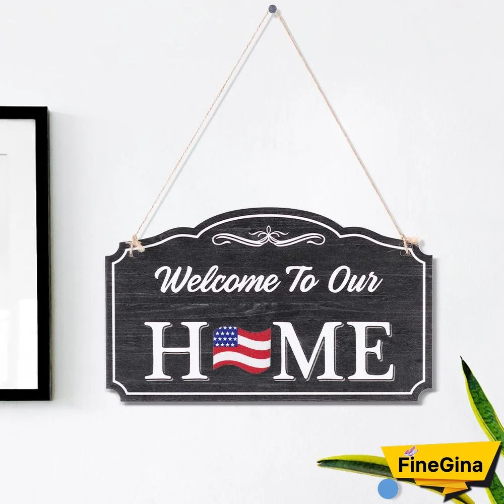 Welcome To Our HOME - Interchangeable Wooden Sign