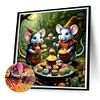Diamond Painting -DIY Round Drill Forest Mouse Tea Party