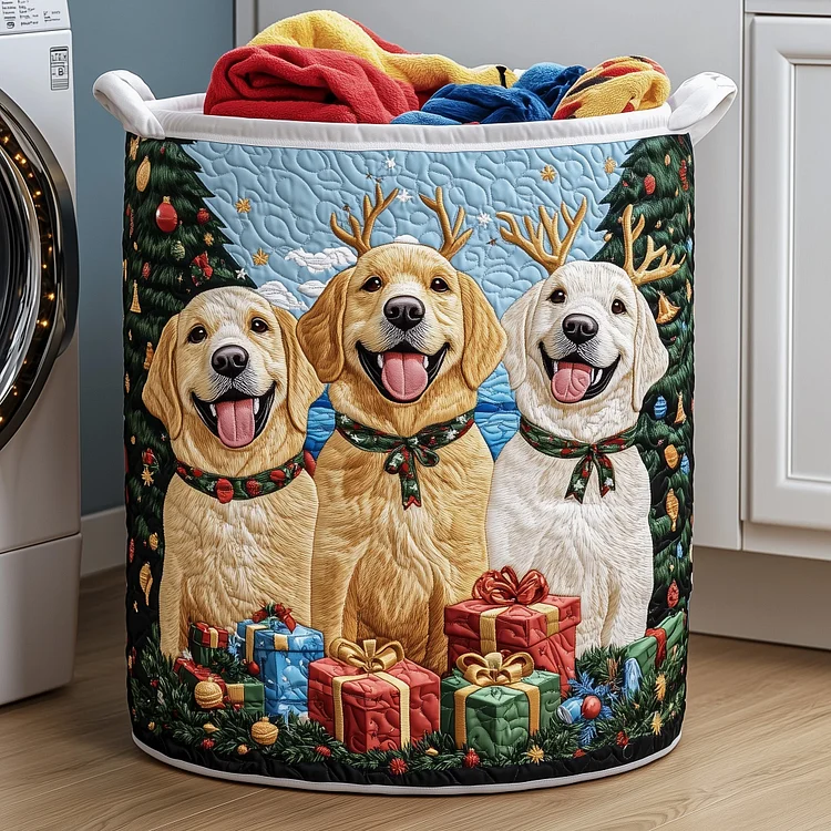 Golden Retriever Quilted Laundry Basket GFTOMA5134