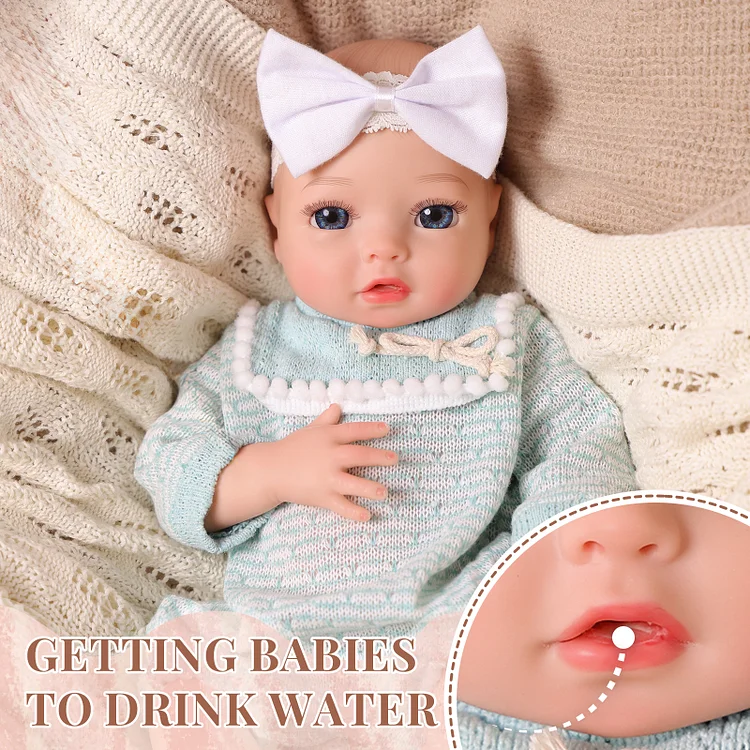 [Drink and Wet System]Babeside Terry 16" Realistic Silicone Smiling Baby Little Infant Girl Soft Healing Touch
