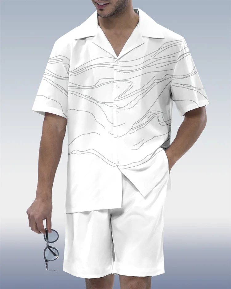 Suitmens Men's Hawaiian Vacation Short Sleeve Set 099