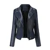 Woman Stand-collar Autumn Leather Jacket