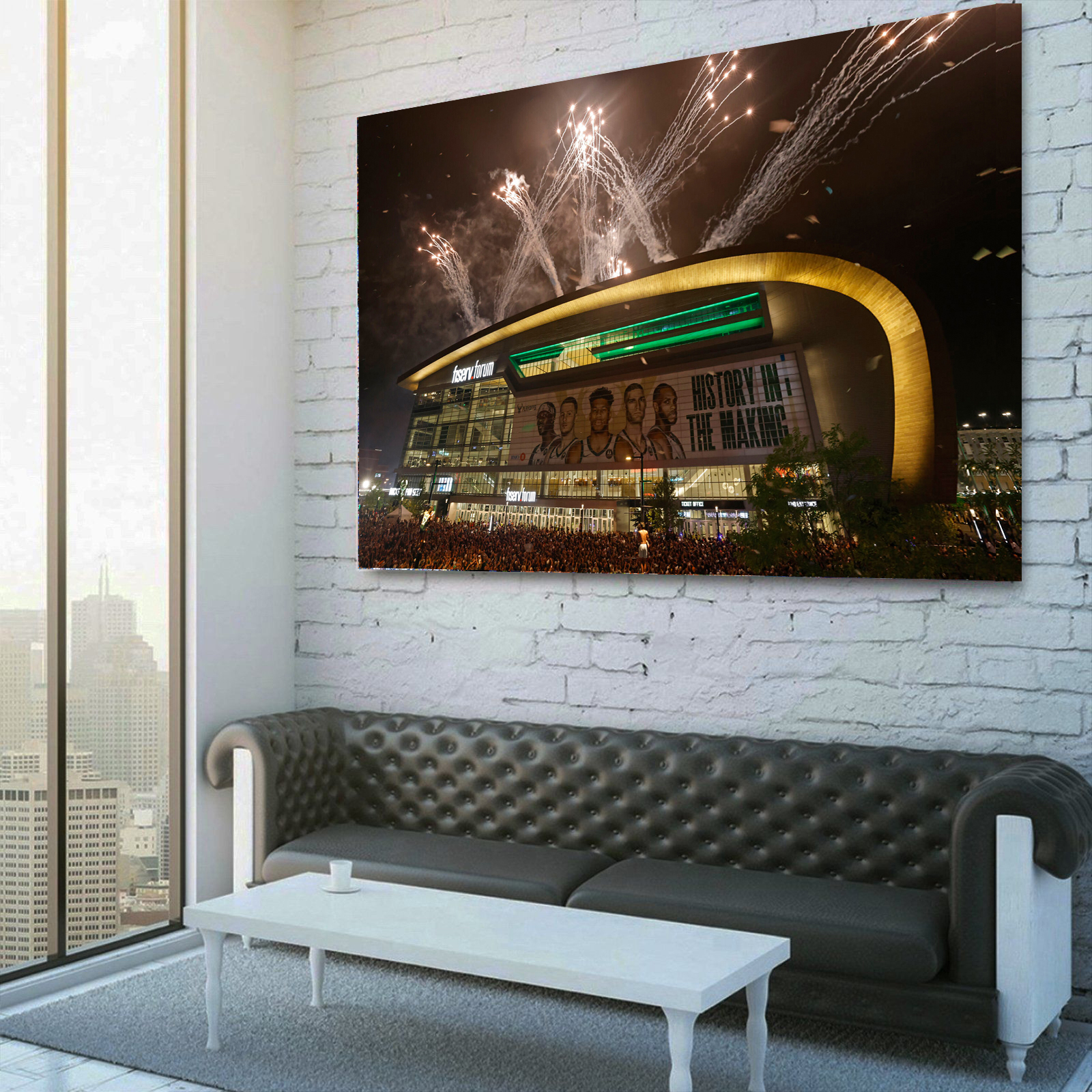 Milwaukee Bucks win 2021 NBA Championship Canvas Wall Art 