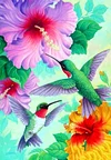 Flowers and Bird | Full Round Diamond Painting Kits