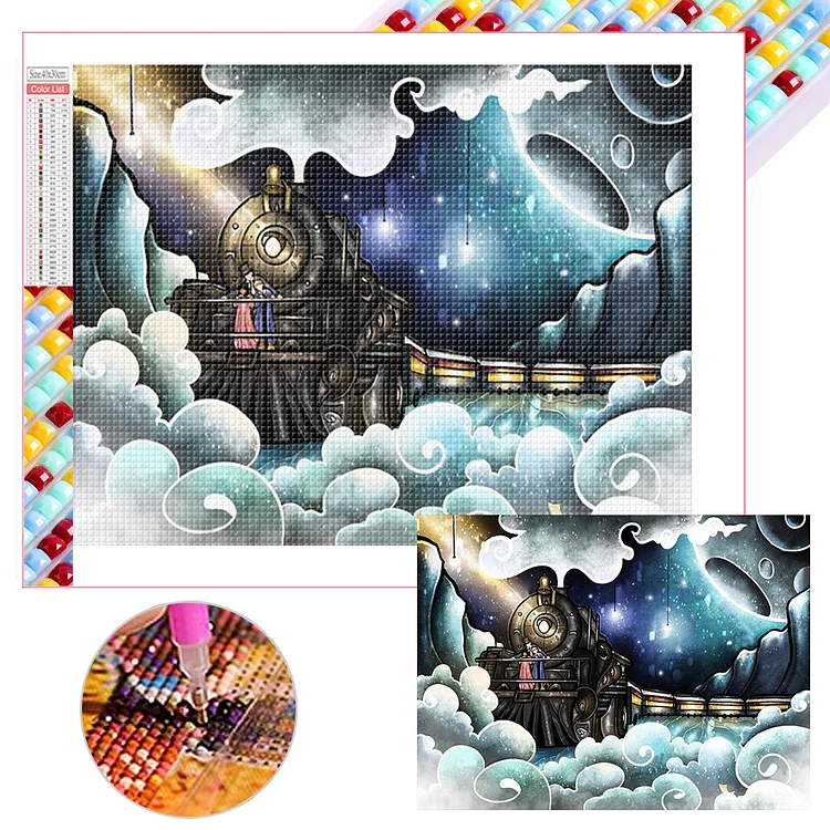 Train 40*30CM (Canvas) Full Square Drill Diamond Painting gbfke