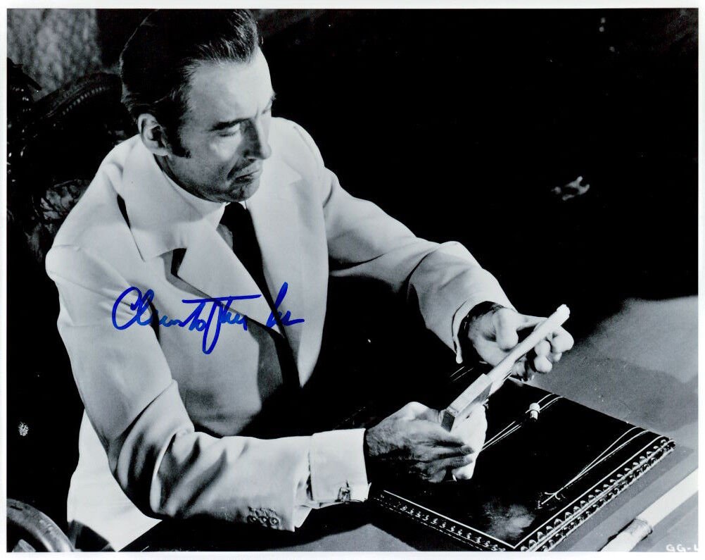 Christopher Lee (The Man with the Golden Gun) signed authentic 8x10 Photo Poster painting COA