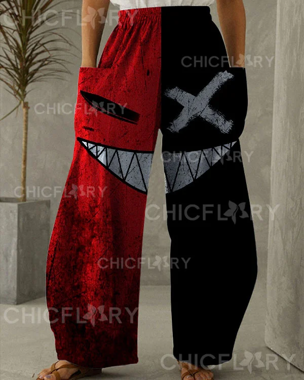 Halloween Print Loose Pants