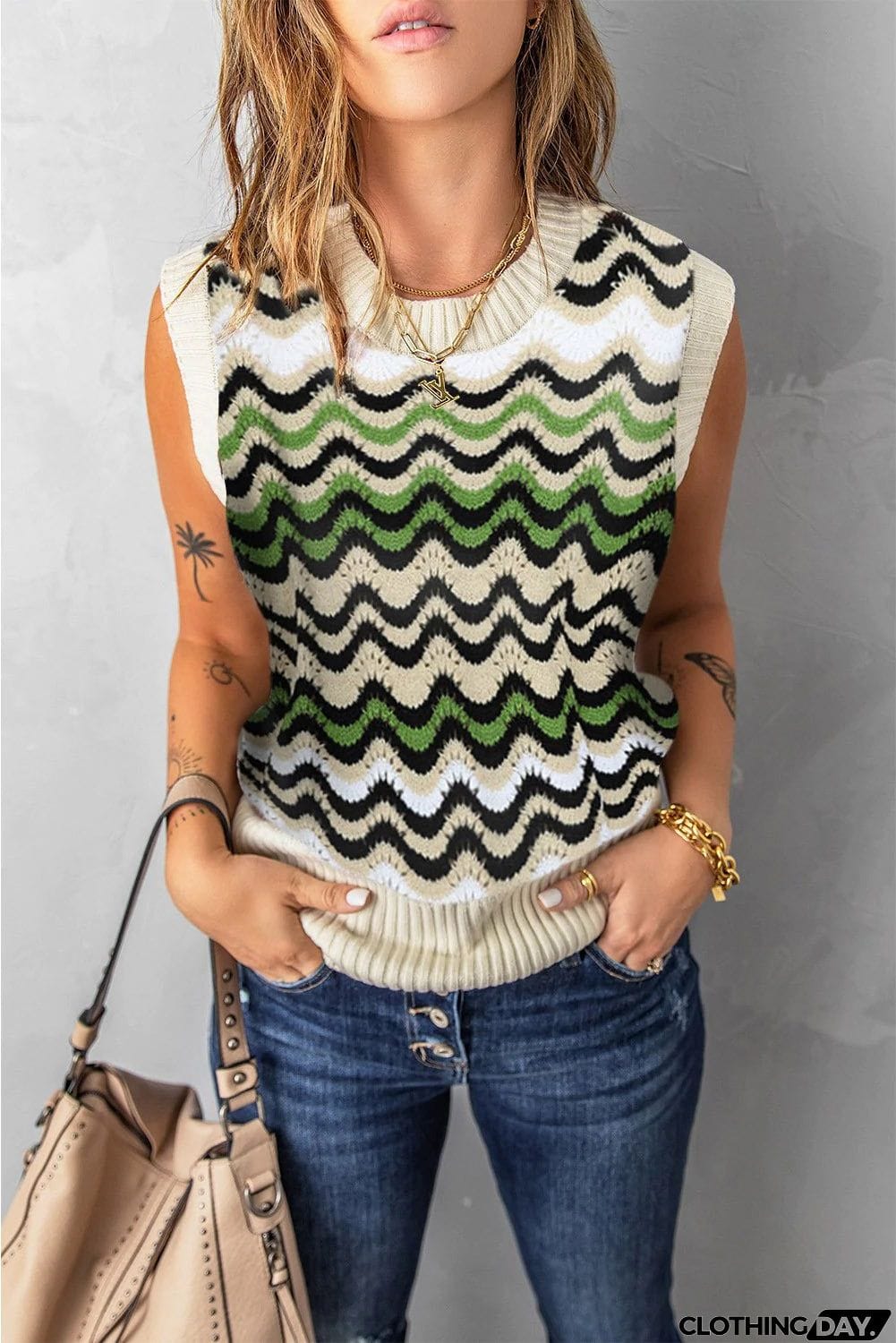 Knit Rainbow Tank Sweater